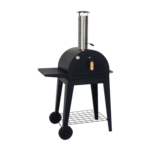Forno de pizza externo com mesa, Giulia, Preto, 103x88.5x174 cm