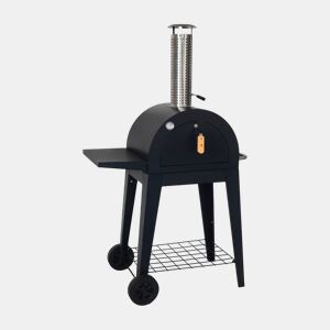 Forno de pizza externo com mesa, Giulia, Preto, 103x88.5x174 cm