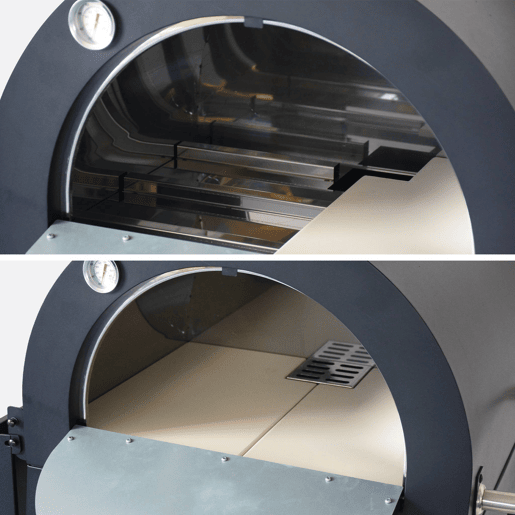 Forno de pizza externo com mesa, Giulia, Preto, 103x88.5x174 cm