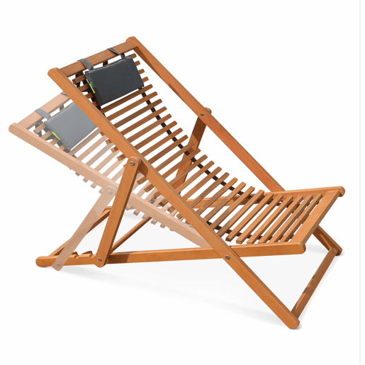 Cadeira de madeira de eucalipto, set de 2, Bilbao, Natural, 102x56x86 cm