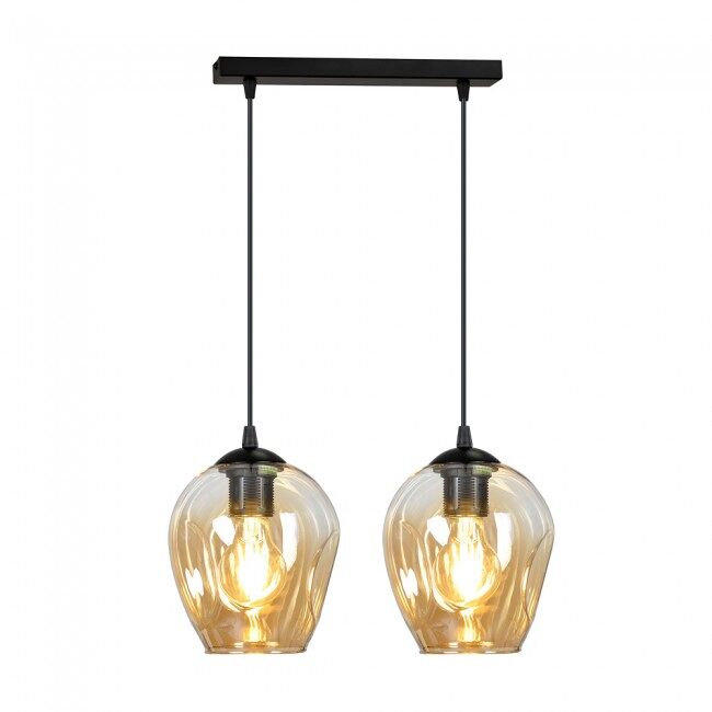 Regleta de techo Domos (2 luces) Cristal - Metal Moderno