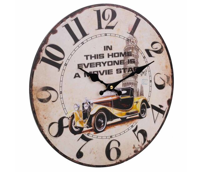 Reloj de pared de madera