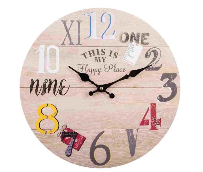 Reloj de pared de madera