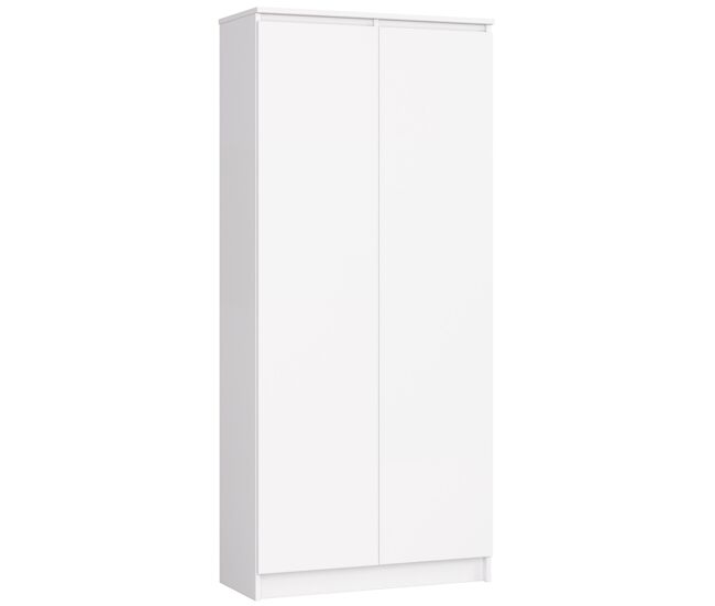 Librería akord r80 blanco 80 cm 2 puertas frente en color blanco 4 estantes 80x35x180 cm