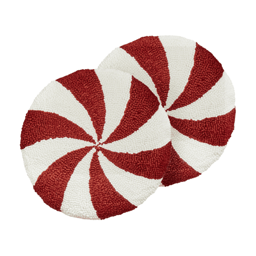 Conjunto de 2 almofadas decorativas SWIRL CANDY Bouclé 40 x 40 cm Vermelho