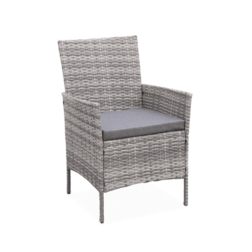 Conjunto de sofá de jardim em resina trançada, 4 lugares, Moltes, Tons de cinza, 104x59x85.5 cm Conjunto de sofá de jardim em resina trançada, 4 lugares, Moltes, Tons de cinza, 104x59x85.5 cm