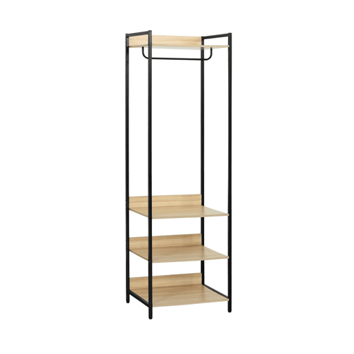 Módulo de roupeiro com 1 roupeiro e 3 prateleiras, Claver, Preto, 60x48x190 cm