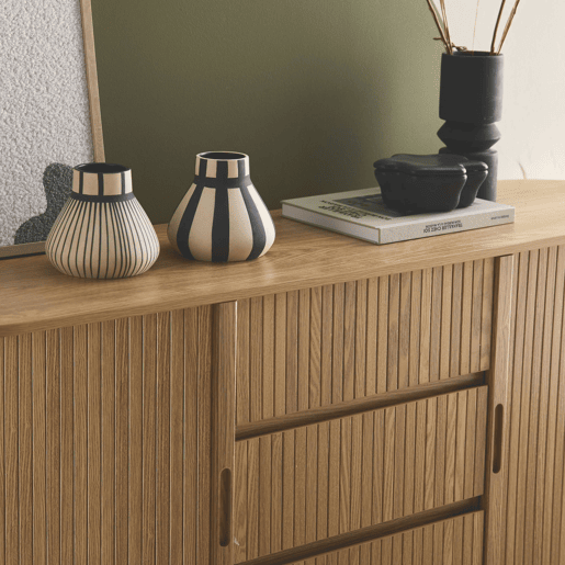 Aparador escandinavo, 3 gavetas, 150cm, Legacy, Natural, 150x40x79 cm