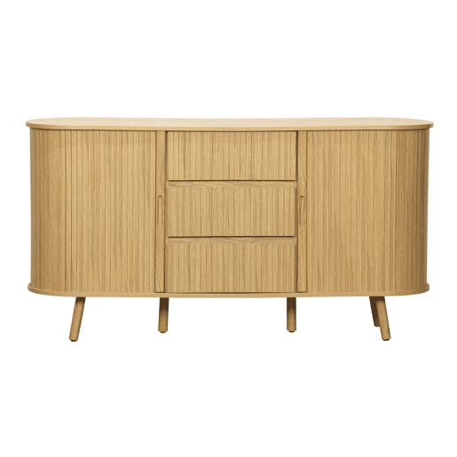 Aparador escandinavo, 3 gavetas, 150cm, Legacy, Natural, 150x40x79 cm