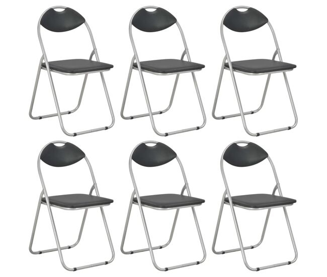 Sillas de comedor plegables 6 unidades cuero sintético