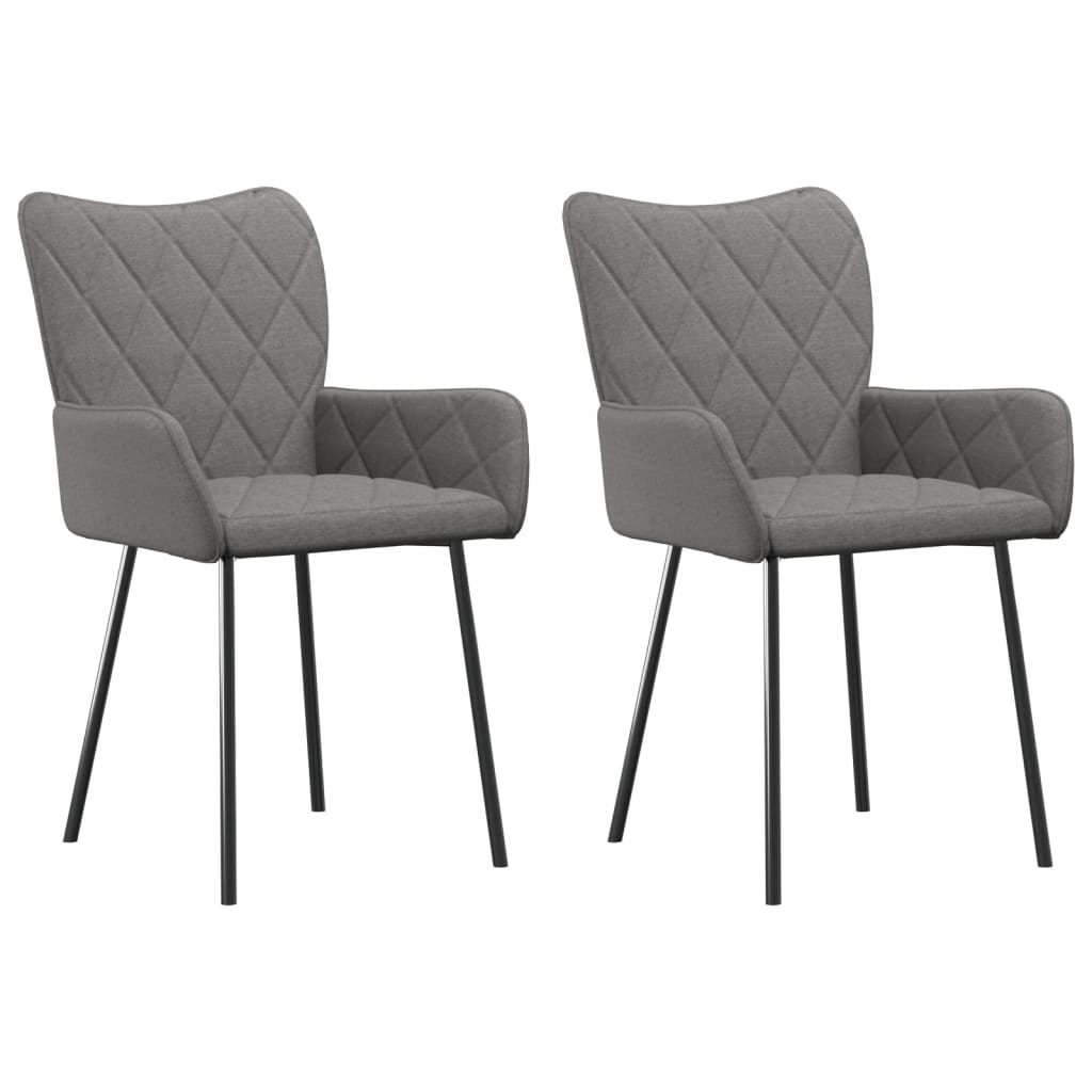Vidaxl sillas de comedor giratorias 2 unidades tela gris claro