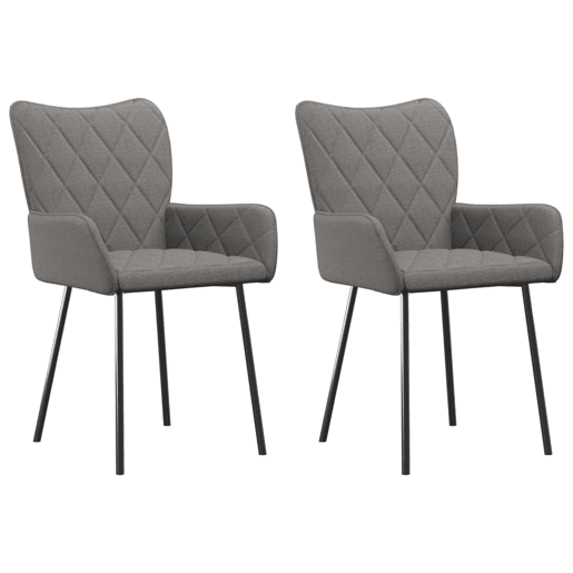 vidaXL Cadeiras de jantar 2 pcs tecido cinzento-claro