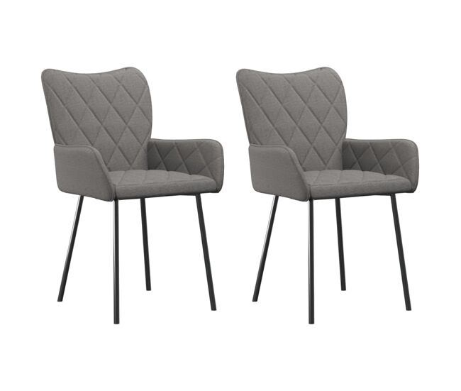 Vidaxl sillas de comedor giratorias 2 unidades tela gris claro
