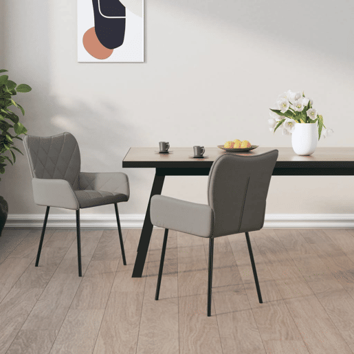 vidaXL Cadeiras de jantar 2 pcs tecido cinzento-claro