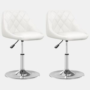 vidaXL Cadeiras de jantar 2 pcs couro artificial branco
