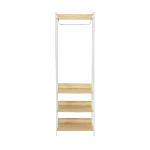 Módulo de roupeiro com 1 roupeiro e 3 prateleiras, Claver, Branco, 60x48x190 cm
