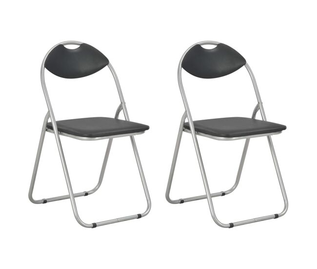 Sillas de comedor plegables 2 unidades cuero sintético