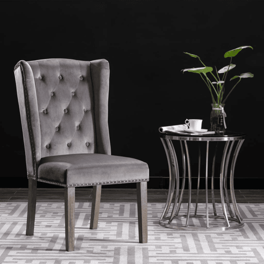 vidaXL Cadeira de jantar veludo cinzento vidaXL Cadeira de jantar veludo cinzento
