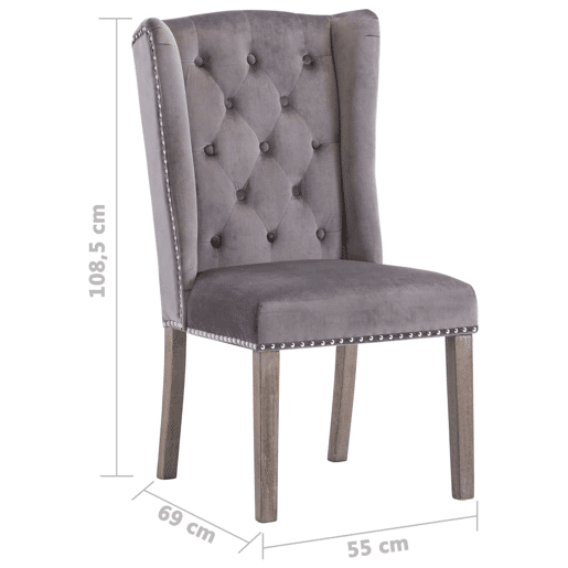 vidaXL Cadeira de jantar veludo cinzento vidaXL Cadeira de jantar veludo cinzento