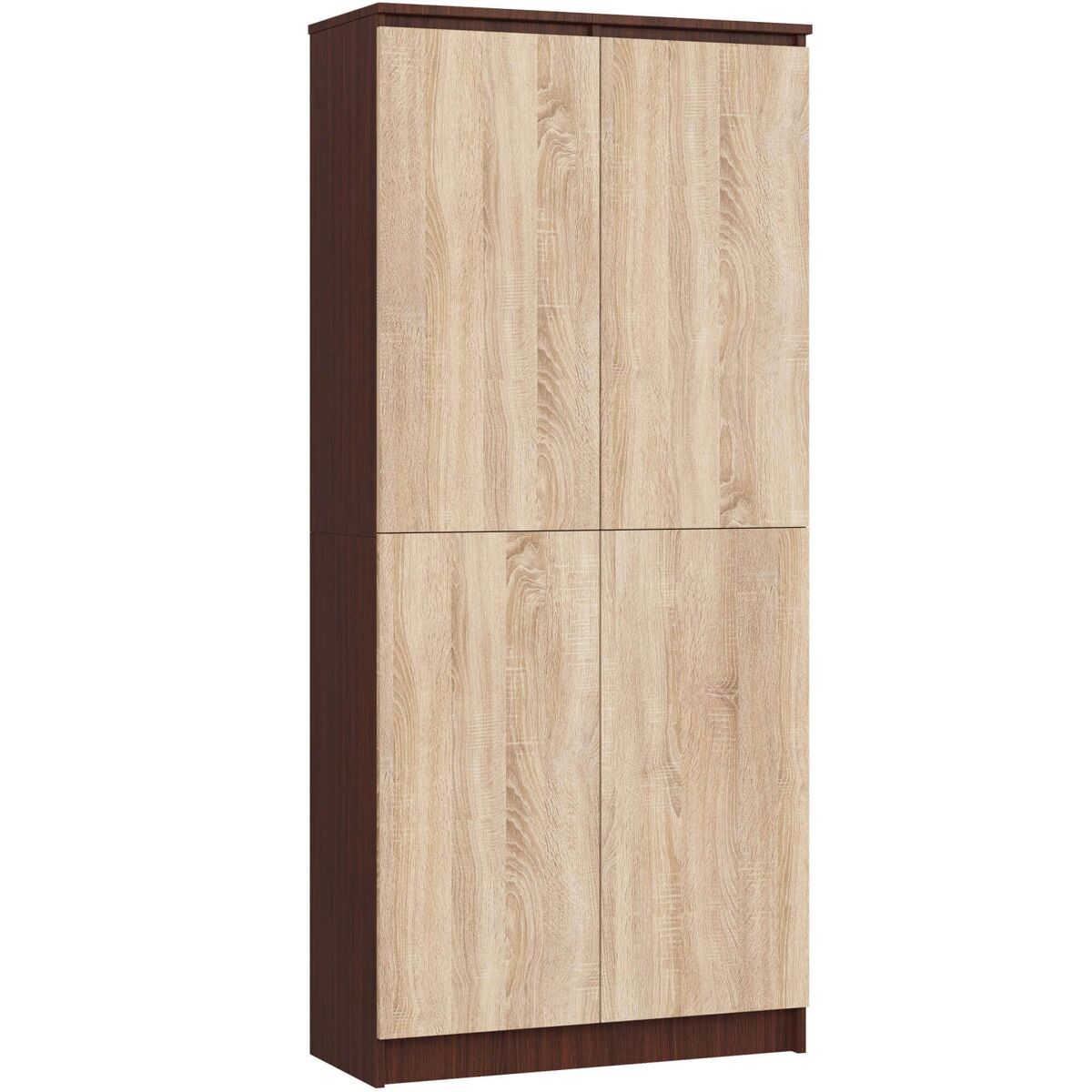 Librería akord r80 wenge 80 cm 2 puertas frente en color roble sonoma 4 estantes 80x35x180 cm
