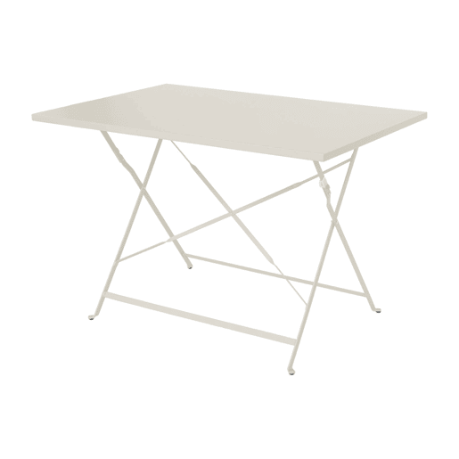 Mesa de jardim bistrô dobrável em metal, 4 cadeiras, Emilia, Beige, 110x70x72 cm