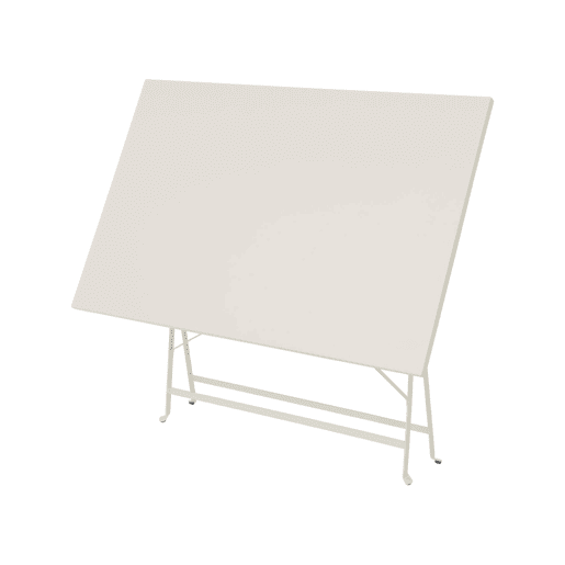 Mesa de jardim bistrô dobrável em metal, 4 cadeiras, Emilia, Beige, 110x70x72 cm