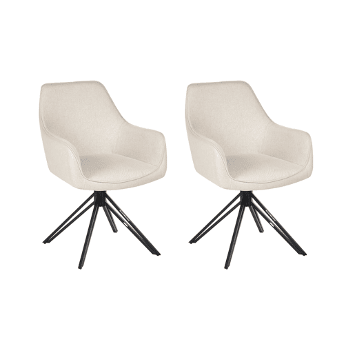 Conjunto de 2 cadeiras de jantar JODAR Creme claro