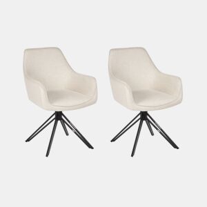 Conjunto de 2 cadeiras de jantar JODAR Creme claro