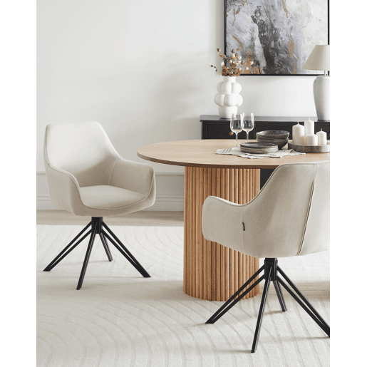 Conjunto de 2 cadeiras de jantar JODAR Creme claro
