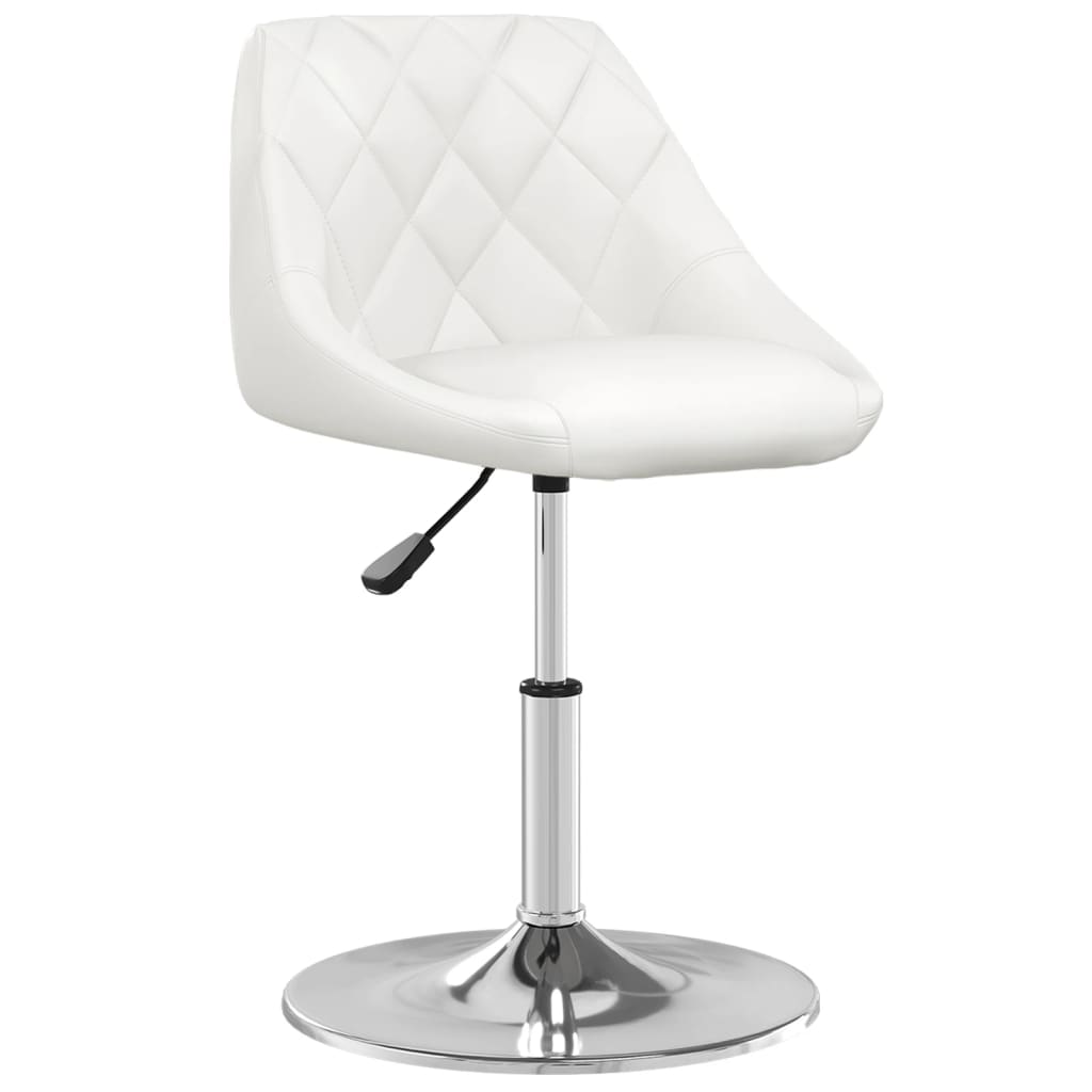 vidaxl silla de comedor de cuero sintetico blanco