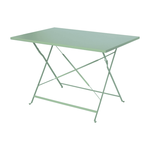 Mesa de jardim bistrô dobrável em metal, 4 cadeiras, Emilia, Verde cinzento, 110x70x72 cm