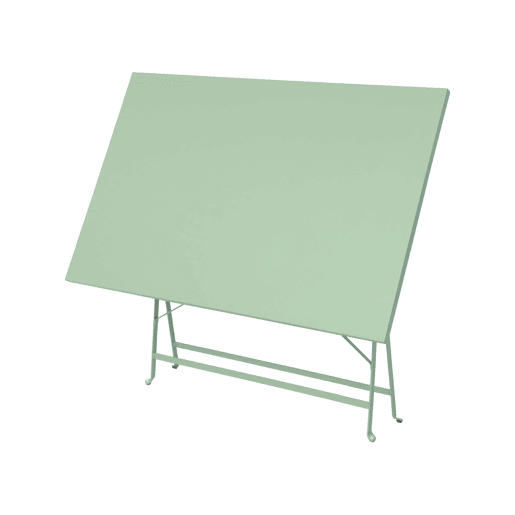 Mesa de jardim bistrô dobrável em metal, 4 cadeiras, Emilia, Verde cinzento, 110x70x72 cm