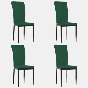 vidaXL Cadeiras de jantar 4 pcs veludo verde-escuro