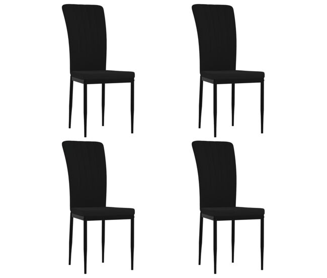 Vidaxl sillas de comedor 4 unidades terciopelo negro