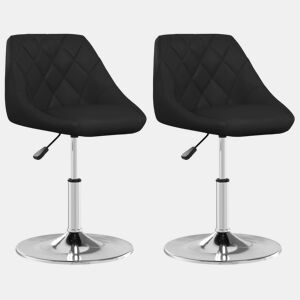vidaXL Cadeiras de jantar 2 pcs couro artificial preto
