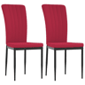 vidaXL Cadeiras de jantar 2 pcs veludo vermelho tinto