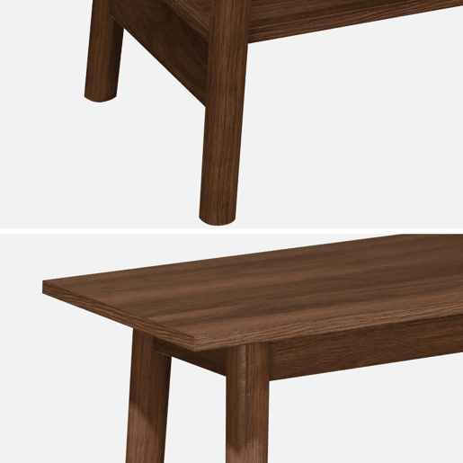 Consola escandinava em madeira de nogueira, 110cm, Nepal, Decoração em madeira de nogueira, 110x35x76 cm