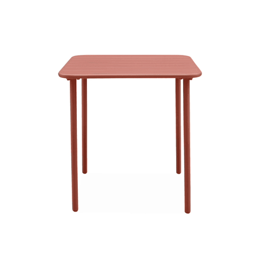 Mesa de jardim metálica de 2 lugares, Amelia 70cm, Terracota, 70x70x72.5 cm