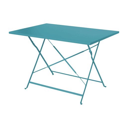 Mesa de jardim bistrô dobrável em metal, 4 cadeiras, Emilia, Azul esverdeado, 110x70x72 cm Mesa de jardim bistrô dobrável em metal, 4 cadeiras, Emilia, Azul esverdeado, 110x70x72 cm