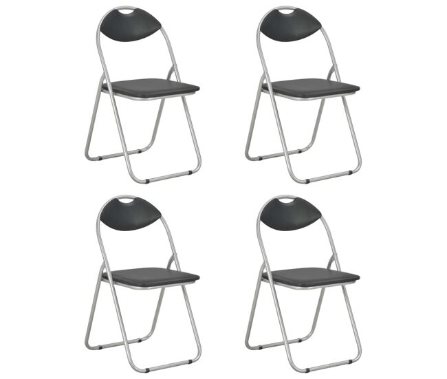 Sillas de comedor plegables 4 unidades cuero sintético