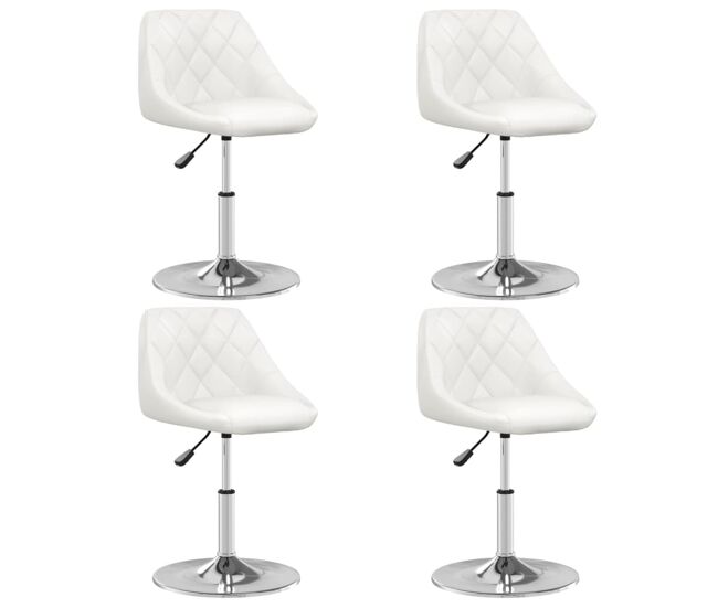 Vidaxl sillas de comedor 4 unidades cuero sintético blanco