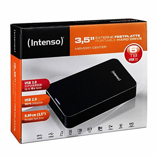 Disco Duro Externo INTENSO 6031514 3.5 USB 3.0 6 TB Preto