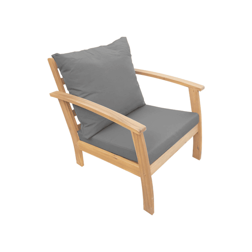 Conjunto de mobiliário de jardim de madeira, 4 lugares, Ushuaia, Madeira, 123x82.7x74.6 cm