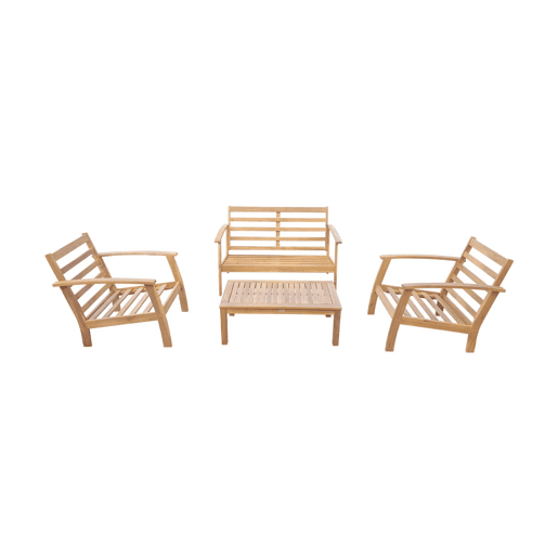 Conjunto de mobiliário de jardim de madeira, 4 lugares, Ushuaia, Madeira, 123x82.7x74.6 cm