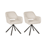 Conjunto de 2 cadeiras de jantar LOURES Creme claro