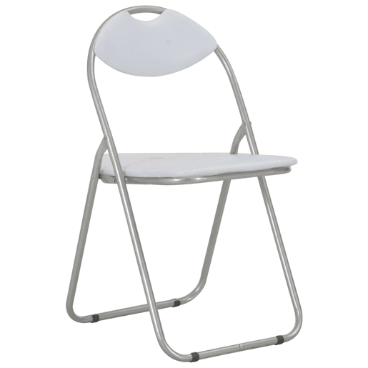 vidaXL Cadeiras de jantar dobráveis 6 pcs couro artificial branco vidaXL Cadeiras de jantar dobráveis 6 pcs couro artificial branco