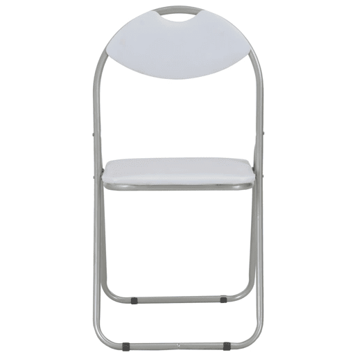 vidaXL Cadeiras de jantar dobráveis 6 pcs couro artificial branco vidaXL Cadeiras de jantar dobráveis 6 pcs couro artificial branco