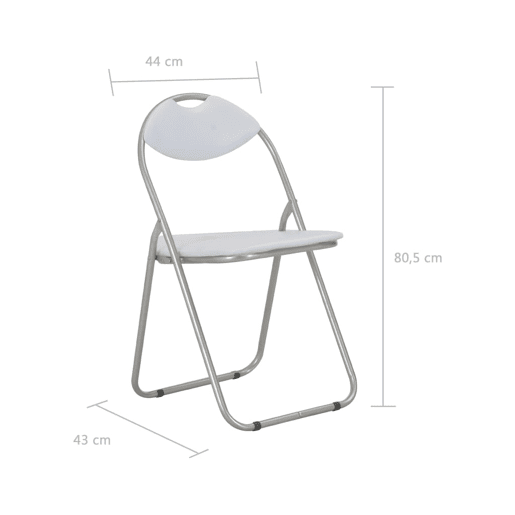 vidaXL Cadeiras de jantar dobráveis 6 pcs couro artificial branco vidaXL Cadeiras de jantar dobráveis 6 pcs couro artificial branco
