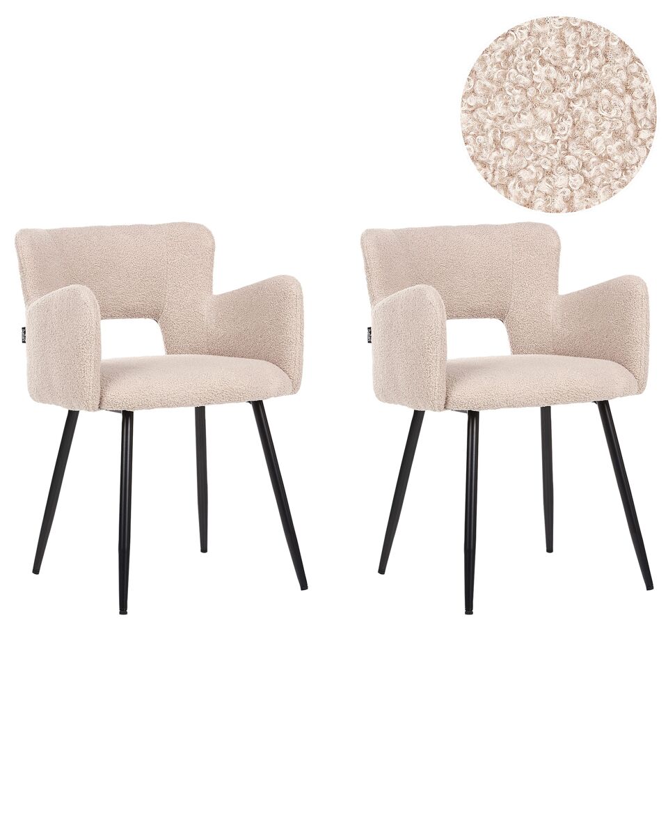 Beliani Silla de comedor SANILAC Beige