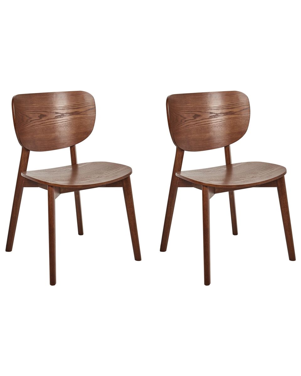 Beliani Silla de comedor OVERLY Madera Oscura
